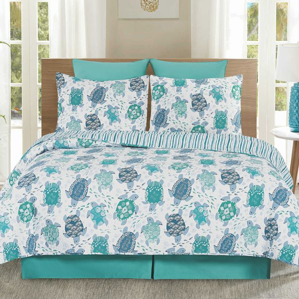 Turtle Bay Quilt Set- Full/Queen