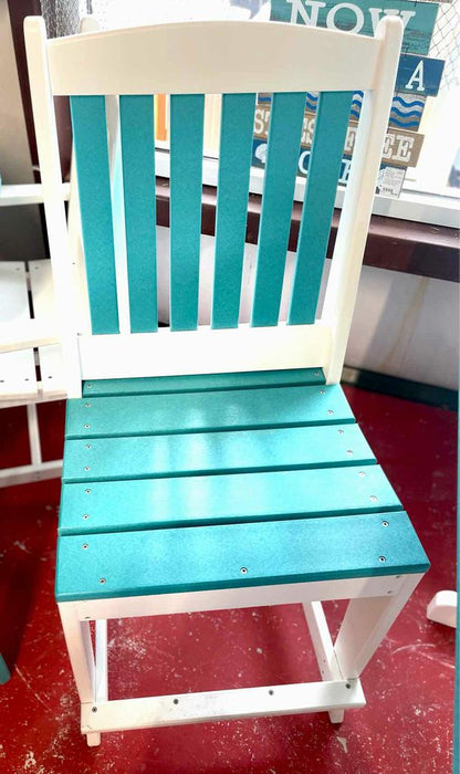 20" Counter Side Chair- Aruba Blue & White