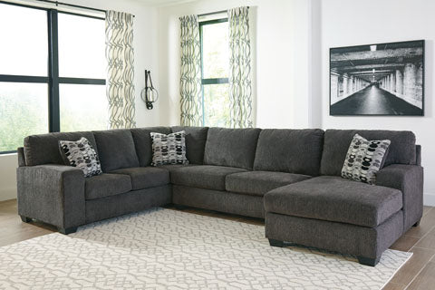 Ballinasloe 3-Piece Sectional w/ Chaise- Smoke
