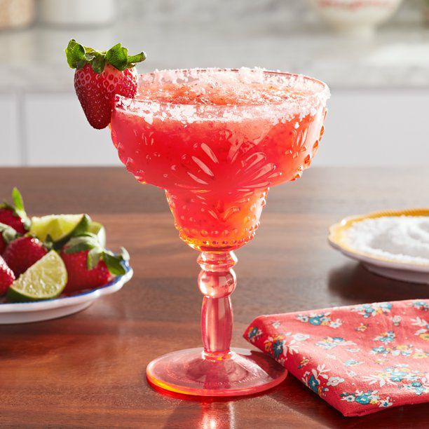 Pioneer Woman Sunny Days Margarita Glass- Coral