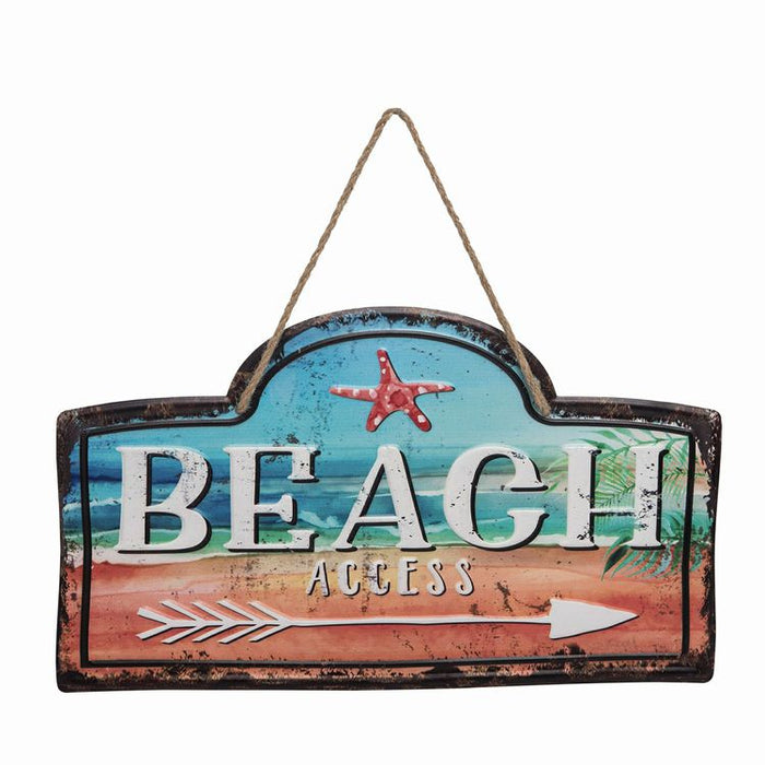 Tropical Beach Access Metal Sign