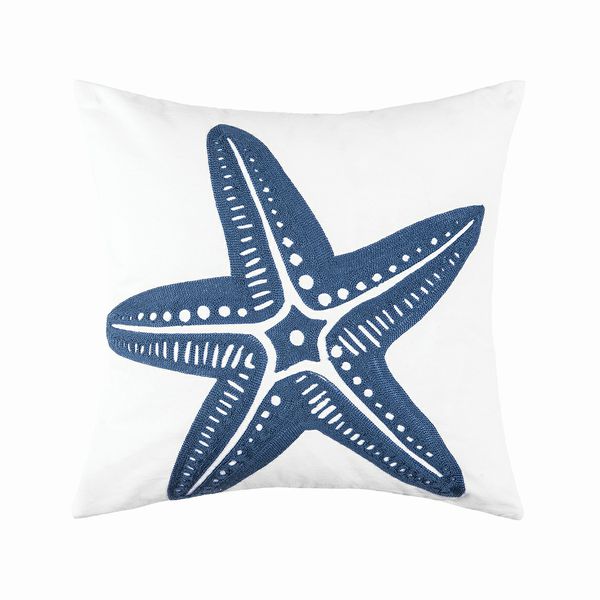 Chain Stitch Pillow- Reef Shores Starfish