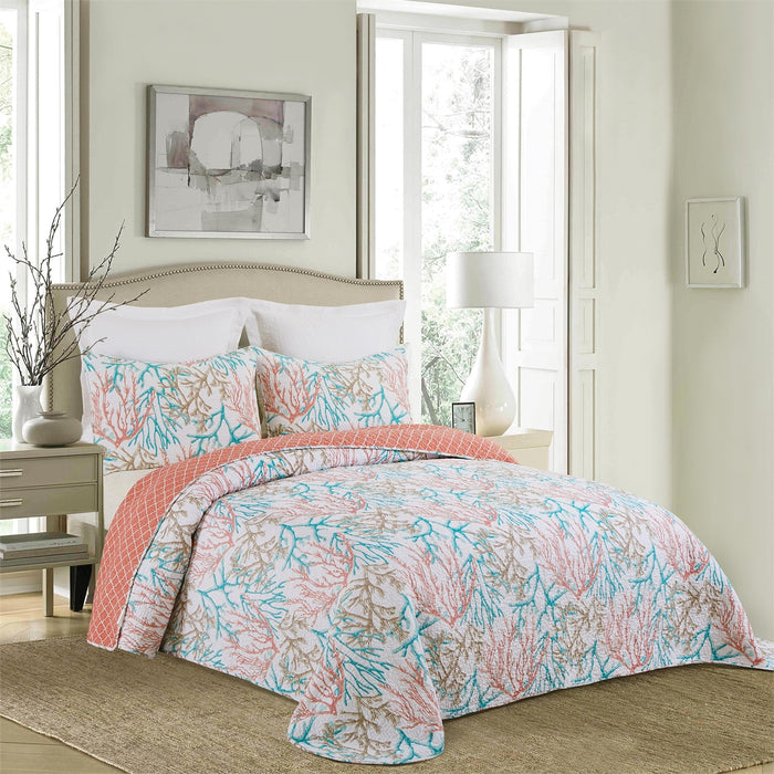 Oceanaire Seafoam Quilt Set- Full/Queen