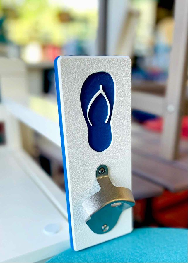 Flip-Flop Shape Bottle Opener- Patriot Blue