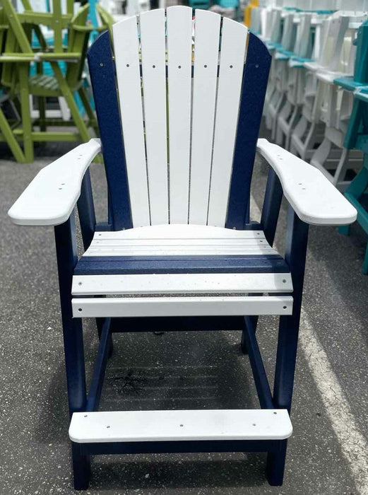 Bar Height Adirondack Chair- White & Patriot Blue