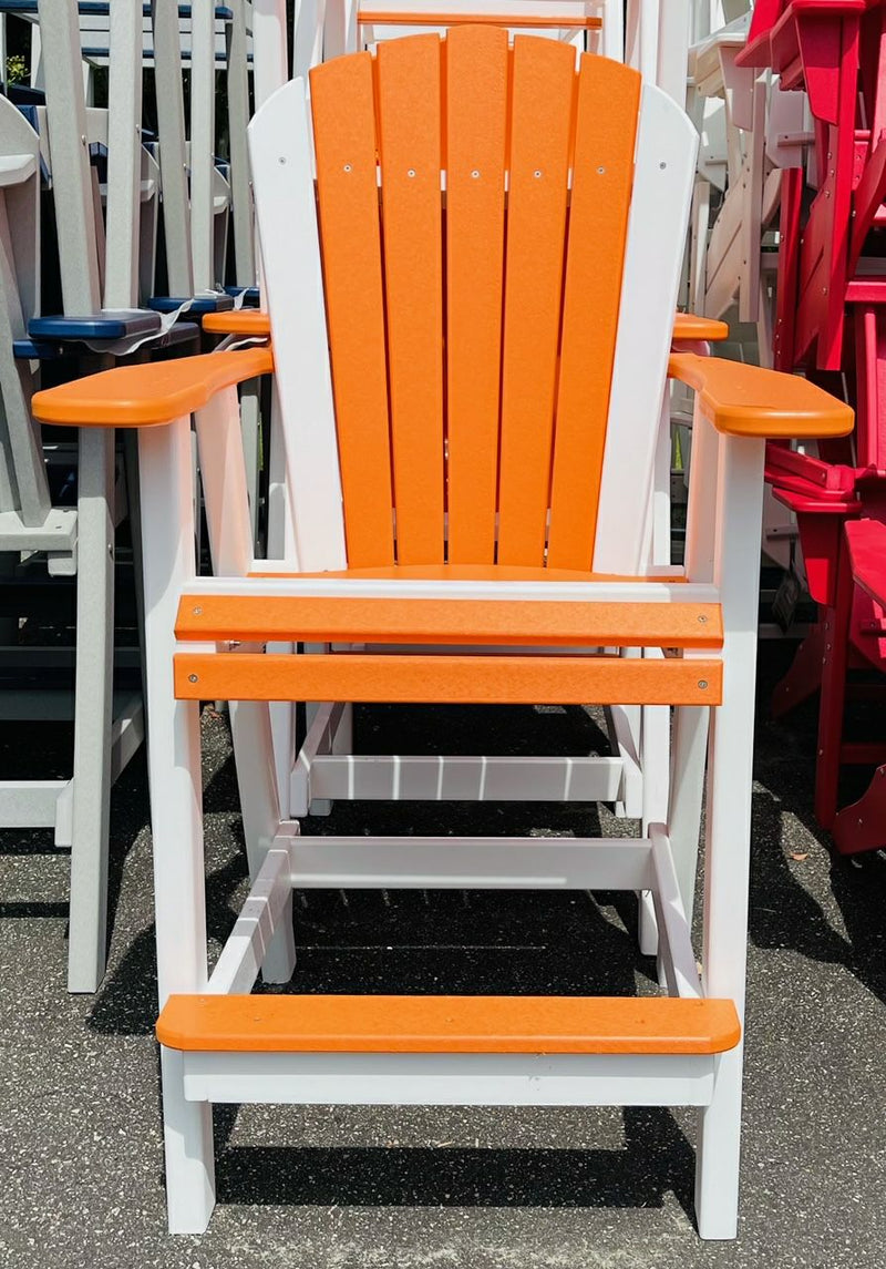 Bar Height Adirondack Chair- Orange & White