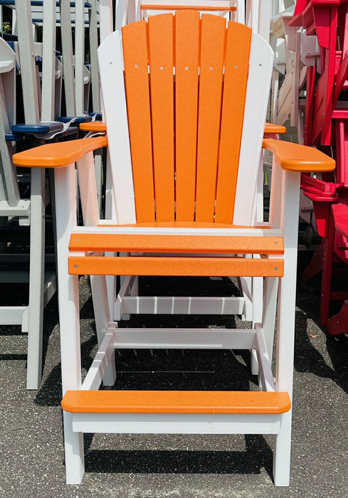 Bar Height Adirondack Chair- Orange & White