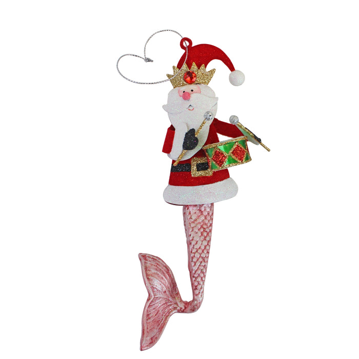 Christmas Ornament- Santa Mermaid Drum