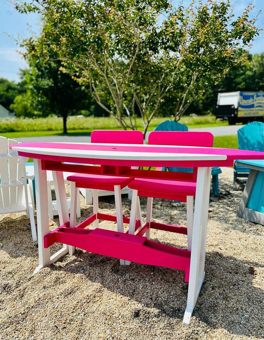 6' Surfboard Bar Height Table- White & Pink