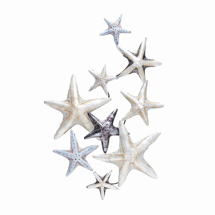 Mixed Metal Capiz Wall Decor of Sea Stars