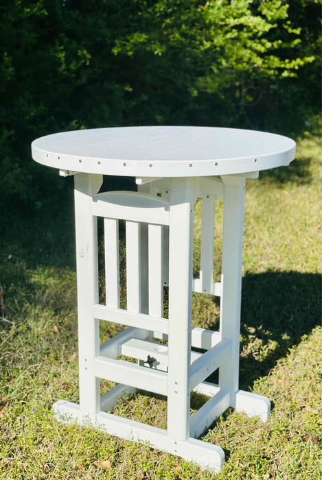 33" Round Bar Height Table- White