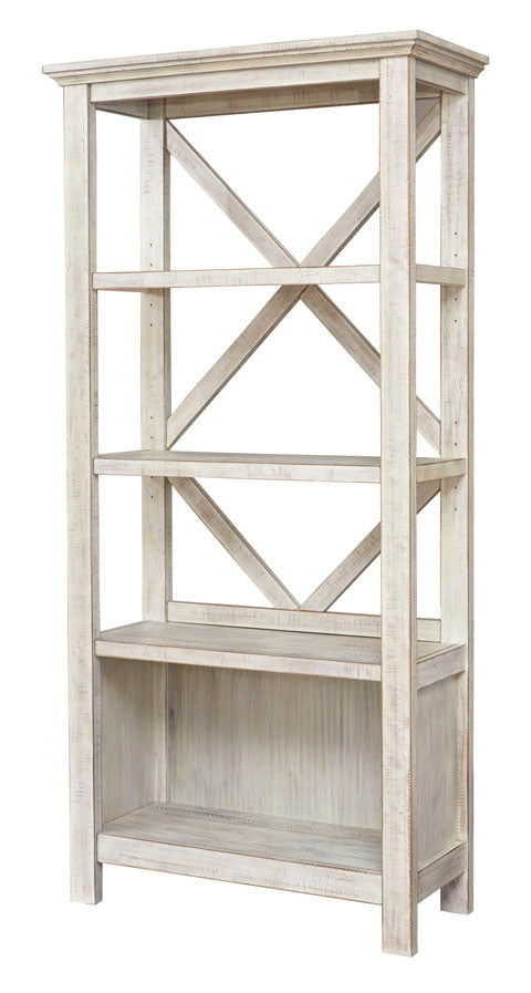 Carynhurst- Whitewash- Large Bookcase