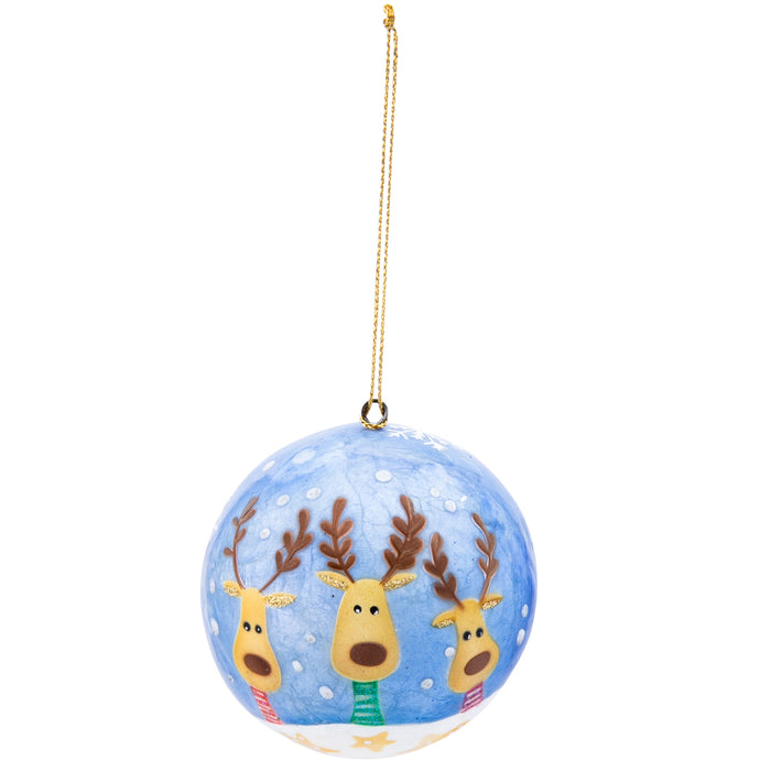 Christmas Ornament- Capiz w/ 3 Reindeer