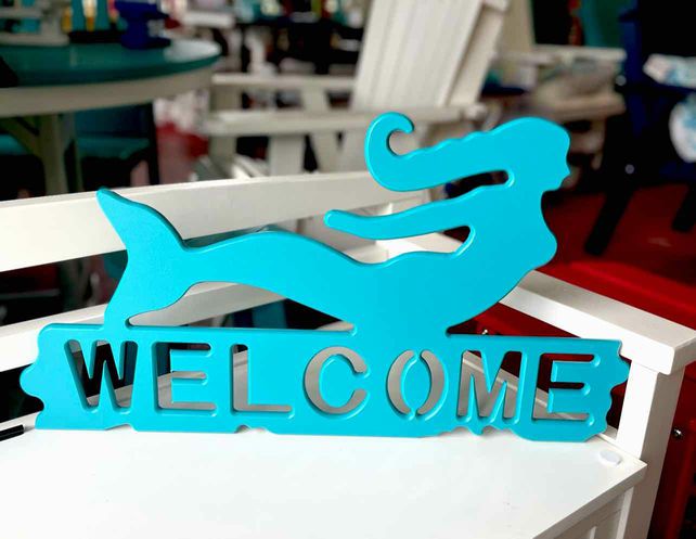 Mermaid Welcome Sign- Aruba Blue