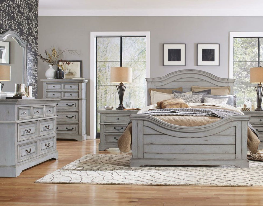 Stonebrook Queen Panel Bed Set- Antique Gray