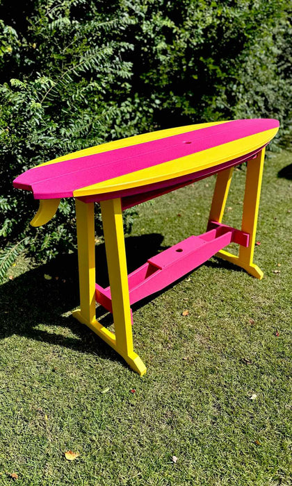 6' Surfboard Bar Height Table- Yellow & Pink