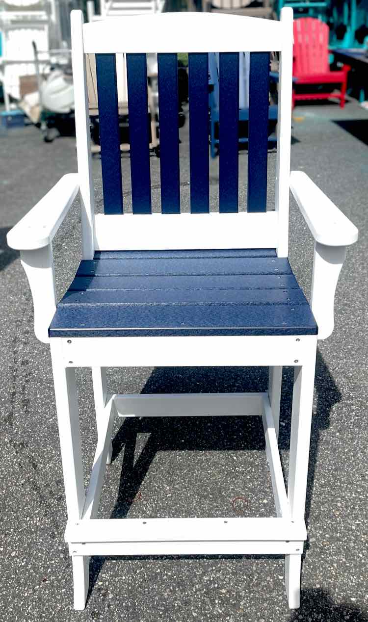 20" Bar Height Arm Chair- Patriot Blue & White