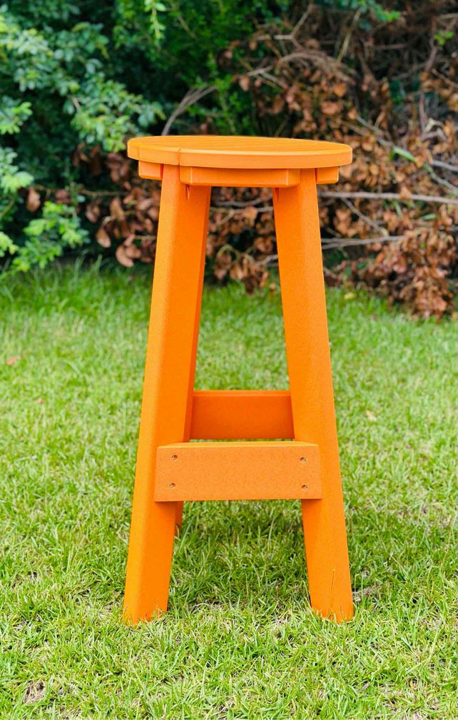 14" Round Bar Stool- Orange