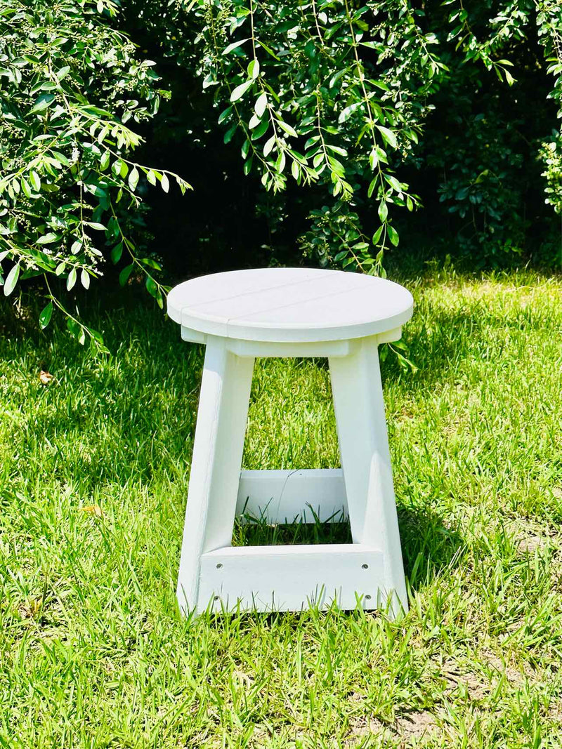 14" Round Dining Stool- White