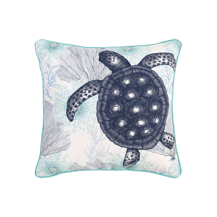 Aqua Turtle Pillow