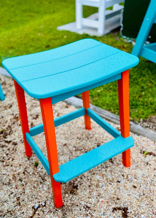 Surf Table Bar Height Saddle Stool- Orange & Aruba Blue