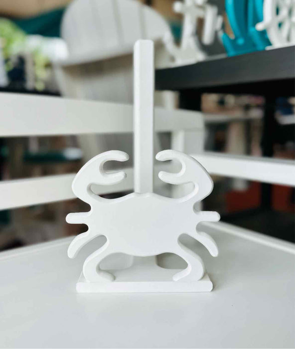 Crab Front Paper Towel Holder- White
